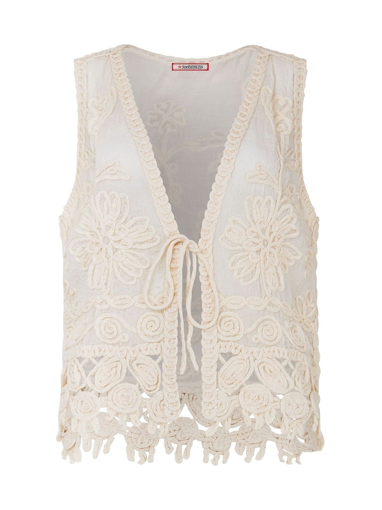 Joe Browns White Boho Vibes Waistcoat - Image 6 of 6 Joe Browns White Boho Vibes Waistcoat - Image 6 of 6