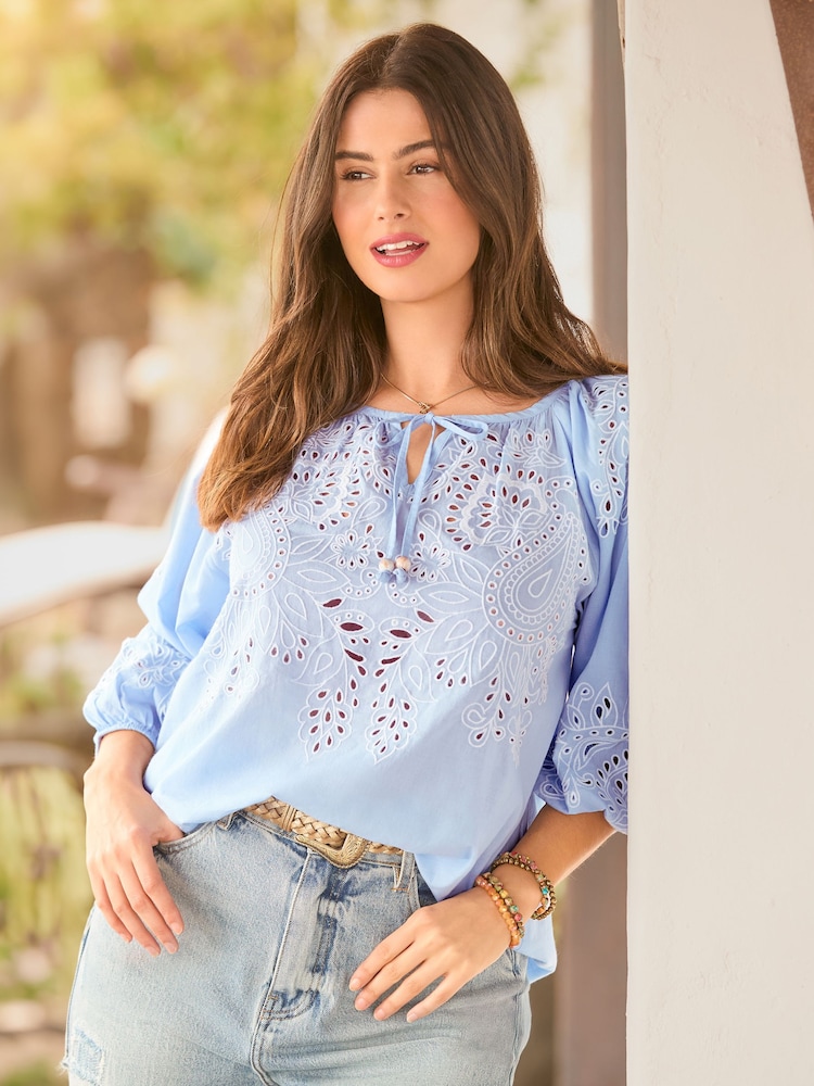 Joe Browns Blue Blue Skies Embroidered Top - Image 1 of 6