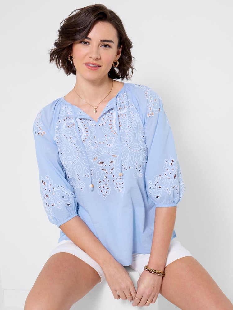 Joe Browns Blue Blue Skies Embroidered Top - Image 2 of 6
