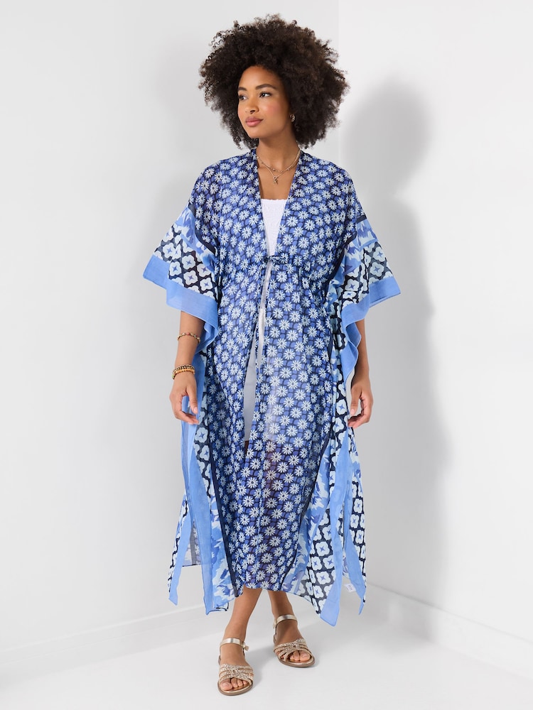 Joe Browns Blue Beautiful Patterned Cover-Up - Image 1 of 5