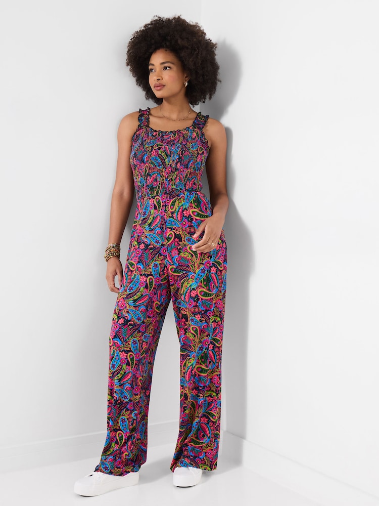 Joe Browns Black Carnival Printed Jersey Jumpsuit - Image 1 of 6