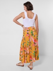 Joe Browns Yellow Perfect Paradise Button Front Maxi Skirt - Image 4 of 6