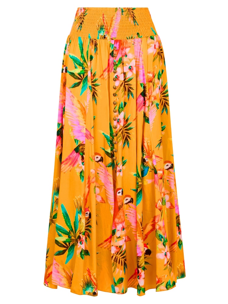 Joe Browns Yellow Perfect Paradise Button Front Maxi Skirt - Image 6 of 6