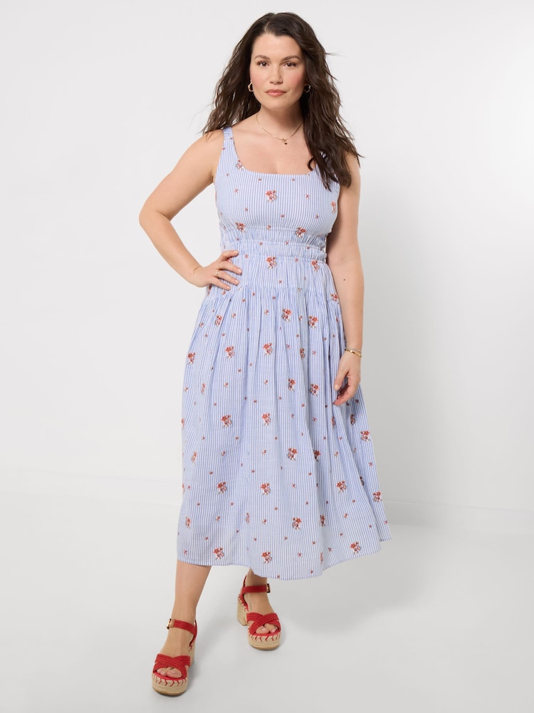 Joe Browns Blue Penny Ditsy Print Stripe Dress - Image 2 of 6