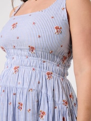 Joe Browns Blue Penny Ditsy Print Stripe Dress - Image 3 of 6