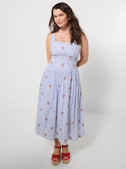 Joe Browns Blue Penny Ditsy Print Stripe Dress - Image 5 of 6