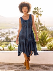 Joe Browns Blue Evie Jacquard And Embroidered Dress - Image 1 of 6