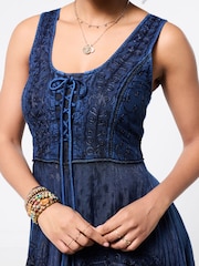 Joe Browns Blue Evie Jacquard And Embroidered Dress - Image 5 of 6