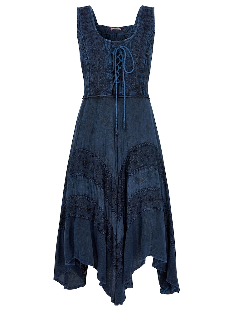Joe Browns Blue Evie Jacquard And Embroidered Dress - Image 6 of 6
