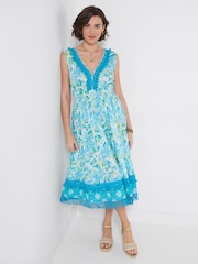 Joe Browns Blue Clear Waters Tassel Trim Dress - Image 5 of 6