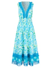Joe Browns Blue Clear Waters Tassel Trim Dress - Image 6 of 6