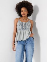 Joe Browns Grey Polly Embroidered Washed Cami - Image 1 of 5
