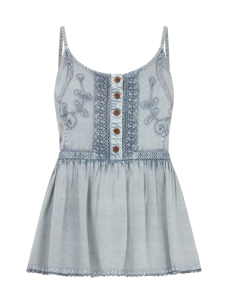 Joe Browns Grey Polly Embroidered Washed Cami - Image 5 of 5