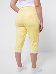 Joe Browns Yellow Summer Sunshine Gingham Capri Trousers - Image 4 of 6
