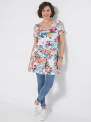 Joe Browns White Sunny Scenic Jersey Longline Top - Image 1 of 5