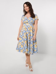 Joe Browns Blue Botanical Bees Dress - Image 1 of 6