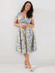 Joe Browns Blue Botanical Bees Dress - Image 5 of 6
