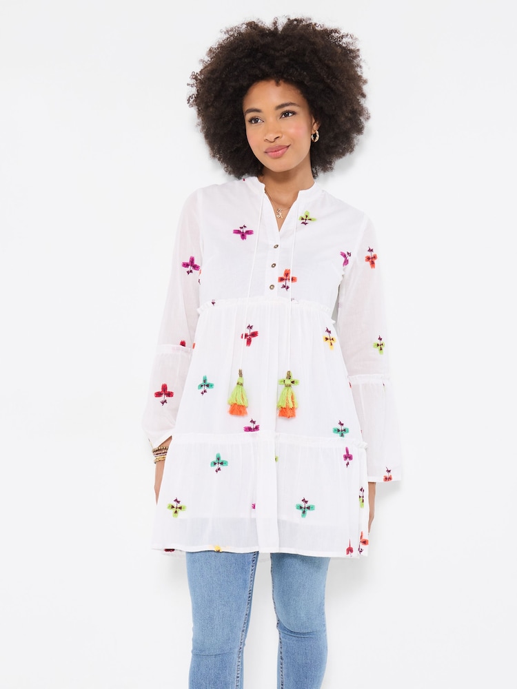 Joe Browns White Fabulous And Free Boho Tunic Dress - Image 2 of 6 Joe Browns White Fabulous And Free Boho Tunic Dress - Image 2 of 6