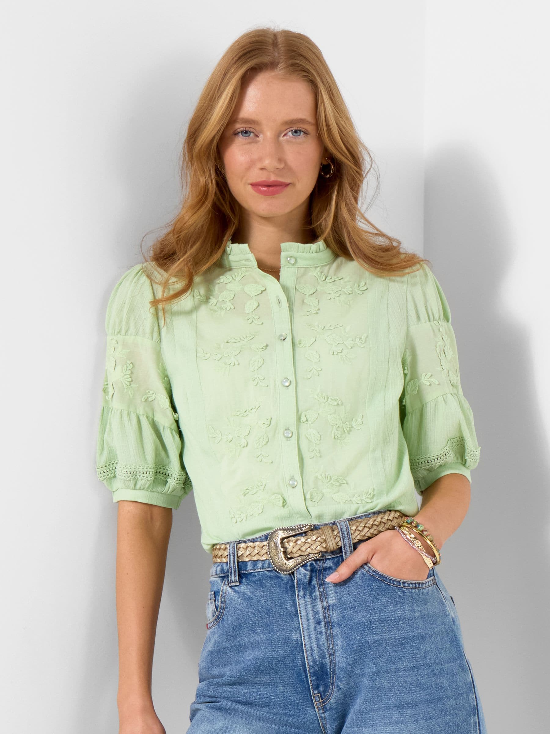 Buy Joe Browns Green Patsy Embroidered Blouse from the Next UK