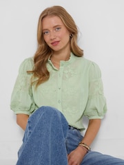 Joe Browns Green Patsy Embroidered Blouse - Image 3 of 5