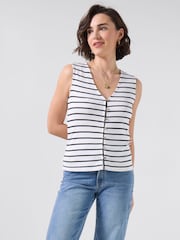 Joe Browns White Florence Button Front Jersey Top - Image 2 of 5