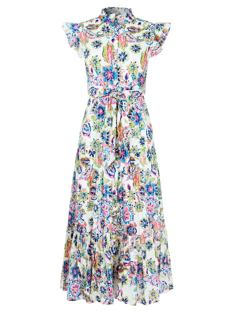 Joe Browns White Beautiful Printed Broderie Dress - Image 5 of 5