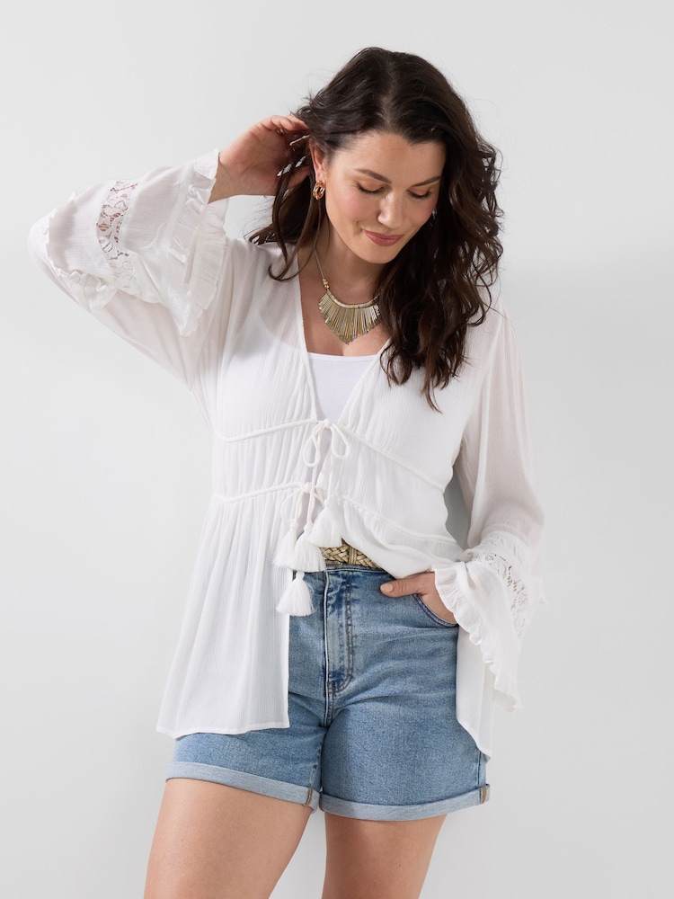 Joe Browns White Lara Cover Up Blouse - Image 1 of 5