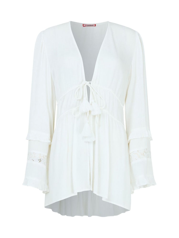 Joe Browns White Lara Cover Up Blouse - Image 5 of 5