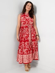 Joe Browns Red Rosetta Floral Maxi Dress - Image 3 of 5