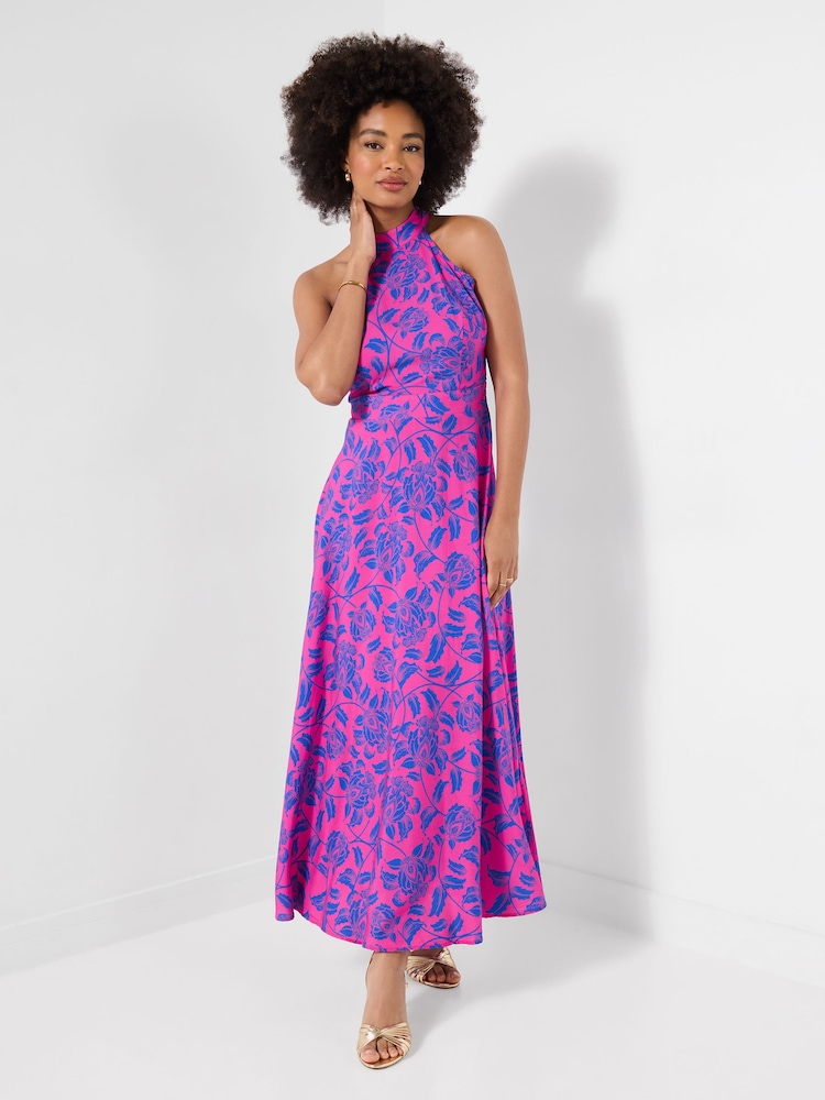 Joe Browns Pink Remarkable Printed Halter Neck Dress - Image 2 of 6