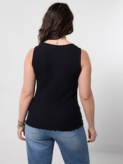 Joe Browns Black Sasha Textured Sleeveless Top - Image 4 of 5
