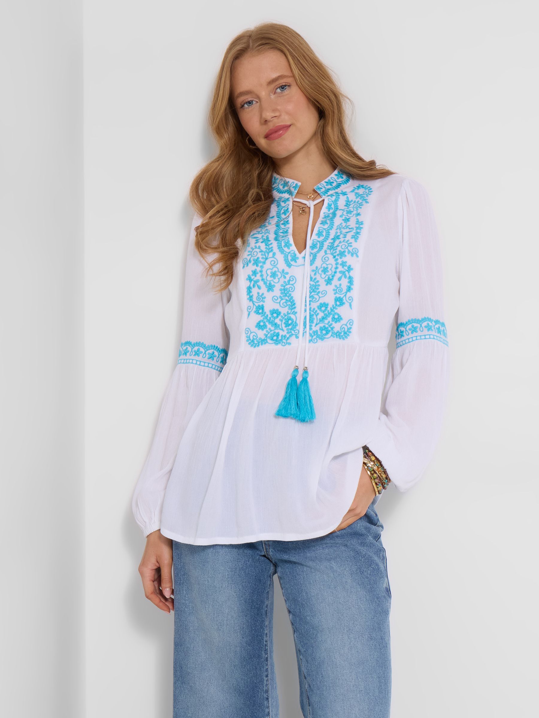 Joe Browns Women's White Favourite Embroidered Top