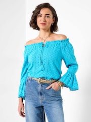 Joe Browns Blue Perfect Holiday Broderie Top - Image 1 of 6