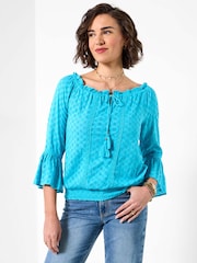 Joe Browns Blue Perfect Holiday Broderie Top - Image 3 of 6