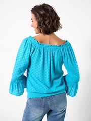 Joe Browns Blue Perfect Holiday Broderie Top - Image 4 of 6