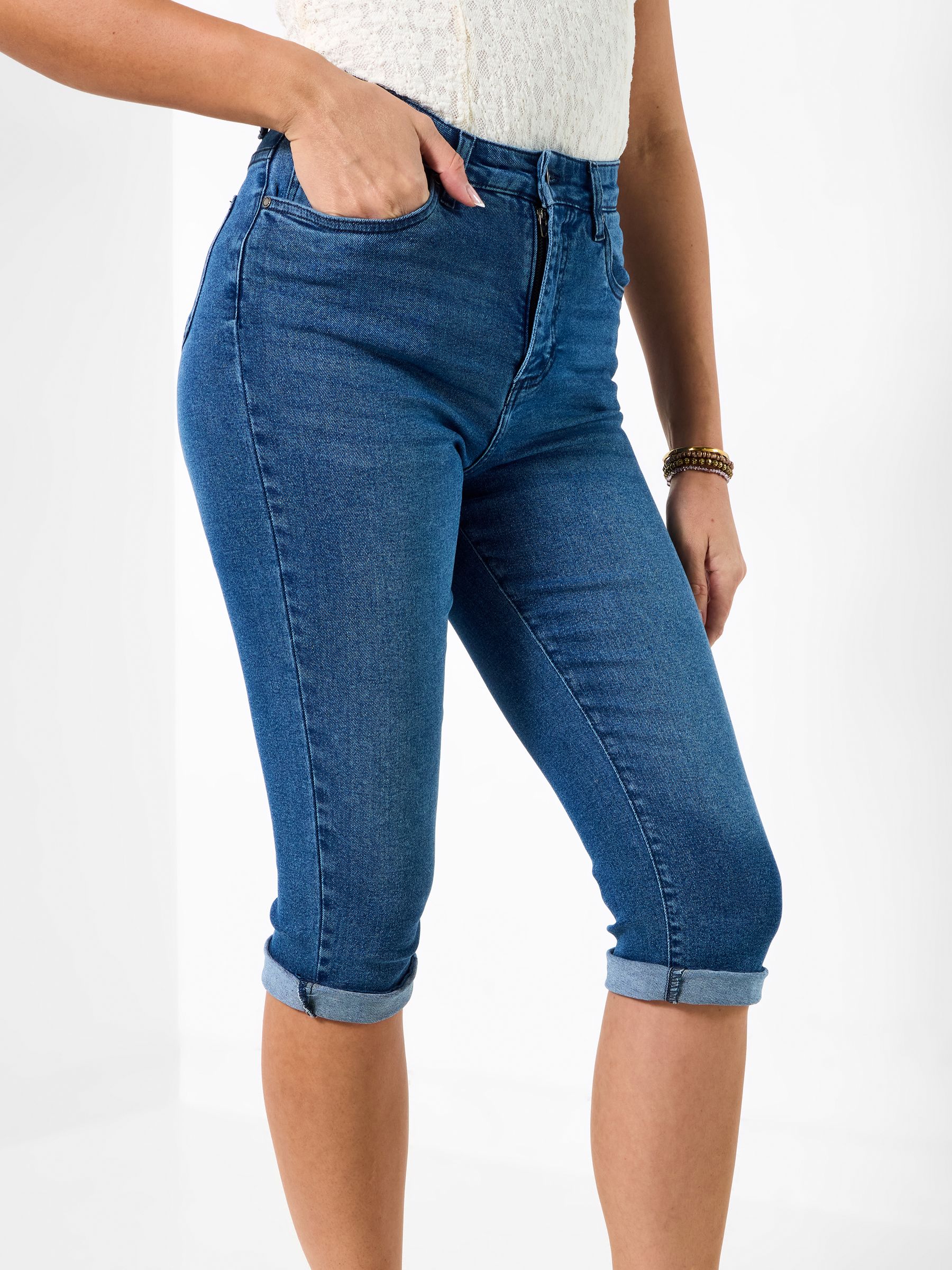 Joe Browns Women's Blue Lexie Denim Capri Trousers