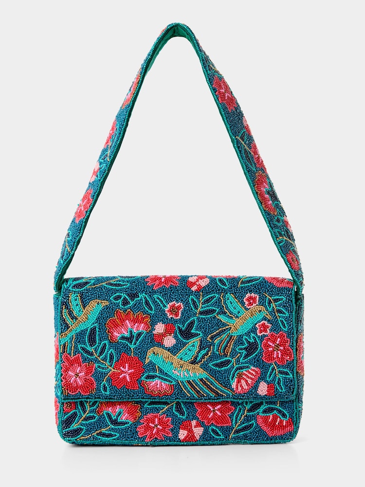 Joe Browns Blue Birds In Paradise Beaded Bag - Image 1 of 3