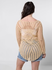Joe Browns Natural Beautifully Boho Crochet Jumper - Image 4 of 5