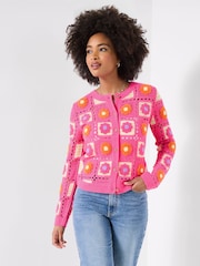 Joe Browns Pink Fun And Floral Crochet Cardigan - Image 2 of 6