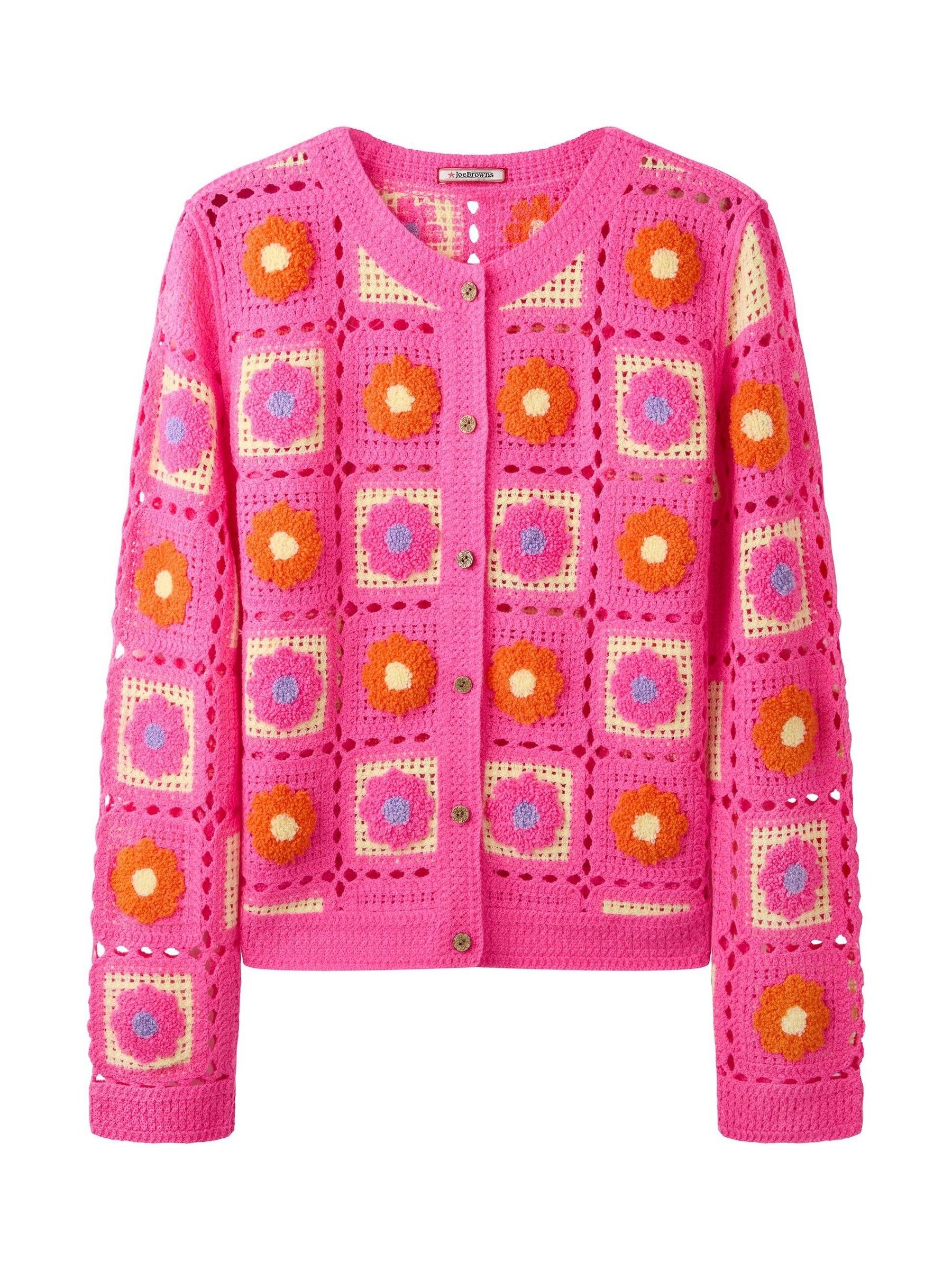 Buy Joe Browns Pink Fun And Floral Crochet Cardigan from the Next