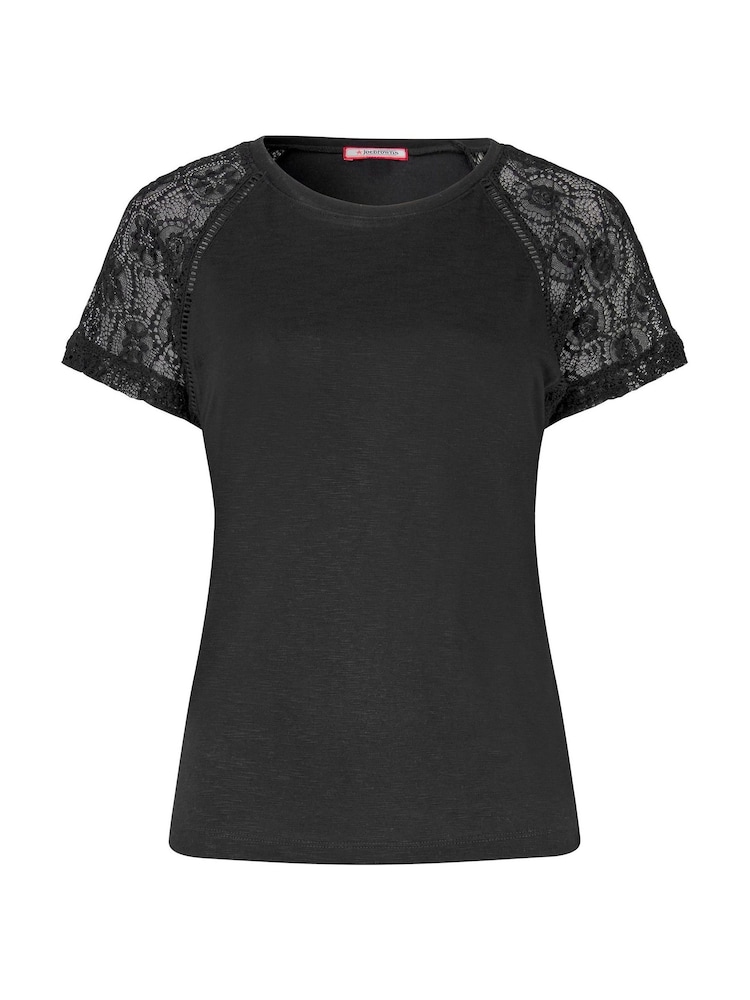 Joe Browns Black Suzie Lace Sleeve T-Shirt - Image 5 of 5 Joe Browns Black Suzie Lace Sleeve T-Shirt - Image 5 of 5
