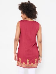 Joe Browns Red Remarkable Reversible Printed Tunic Top - Image 2 of 6