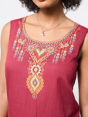 Joe Browns Red Remarkable Reversible Printed Tunic Top - Image 3 of 6