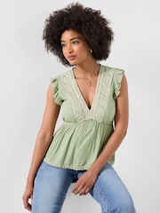 Joe Browns Green Francesca Embroidered Top - Image 1 of 5