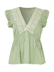 Joe Browns Green Francesca Embroidered Top - Image 5 of 5