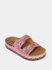 Joe Browns Pink Jewel Encrusted Sliders - Image 3 of 5