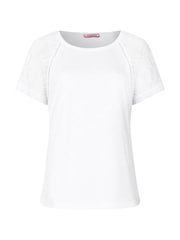 Joe Browns White Suzie Lace Sleeve T-Shirt - Image 5 of 5