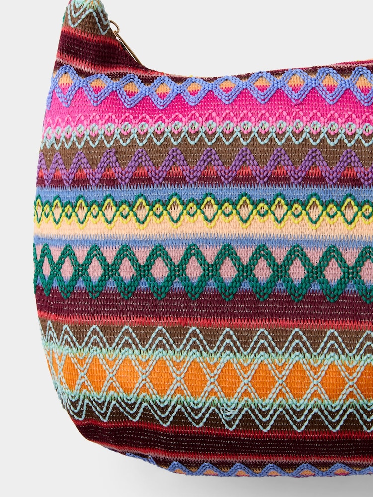 Joe Browns Pink Sunset Stitch Boho Bag - Image 3 of 3