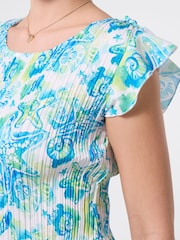 Joe Browns Blue Clear Waters Printed Plisse Top - Image 2 of 5