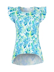 Joe Browns Blue Clear Waters Printed Plisse Top - Image 5 of 5